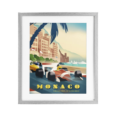 Monaco Grand Prix Racing, reproduction d'art sous verre encadrée par Martin Wickstrom