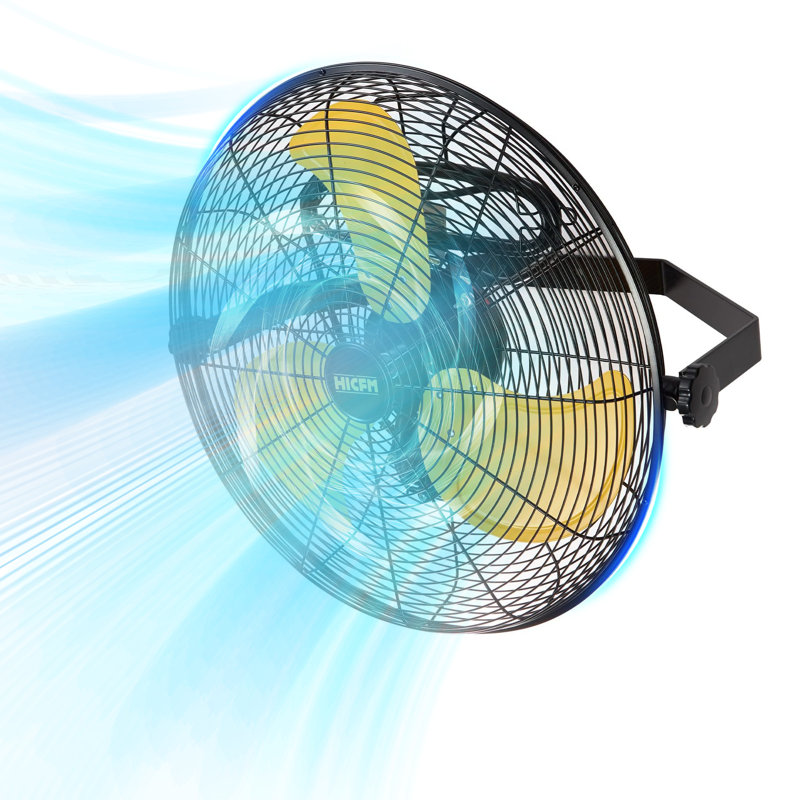 Ventilateur mural extérieur haute vitesse de 20 pouces, 5100 CFM, IP44 résistant aux intempéries, cordon de 9 pieds, pour une utilisation sur le patio et le poste de travail - Homologué UL