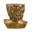 Ensemble de 1 table d'appoint sculpturale en forme de buste grec classique, finition or antique, en oxyde de magnésium, pour la décoration intérieure.