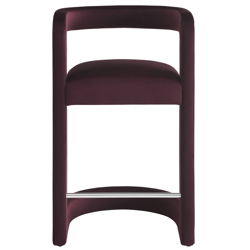 Winslow Performance Velvet Stool, Mulberry, Counter Stool (27" Seat Height)