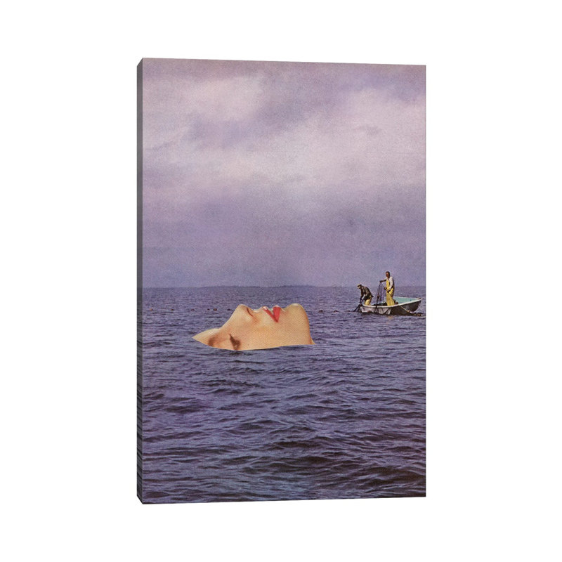 Richard Vergez " Undercurrent " by Richard Vergez, 26" H x 18" W x 1.5" D, Black Framed Canvas, No Mat