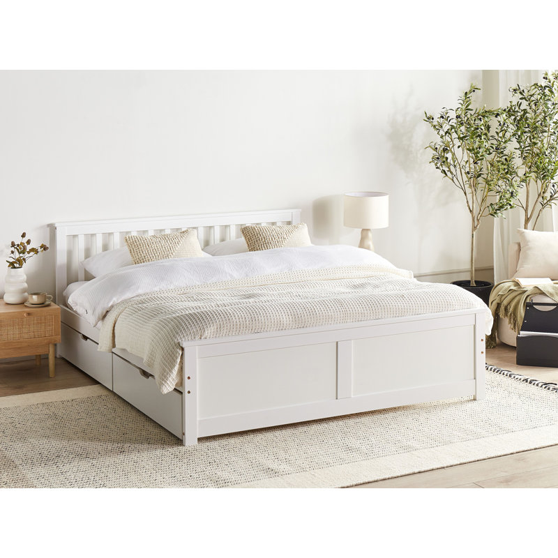 Abdurahmon Storage Bed, White, European Kingsize (160 x 200 cm)