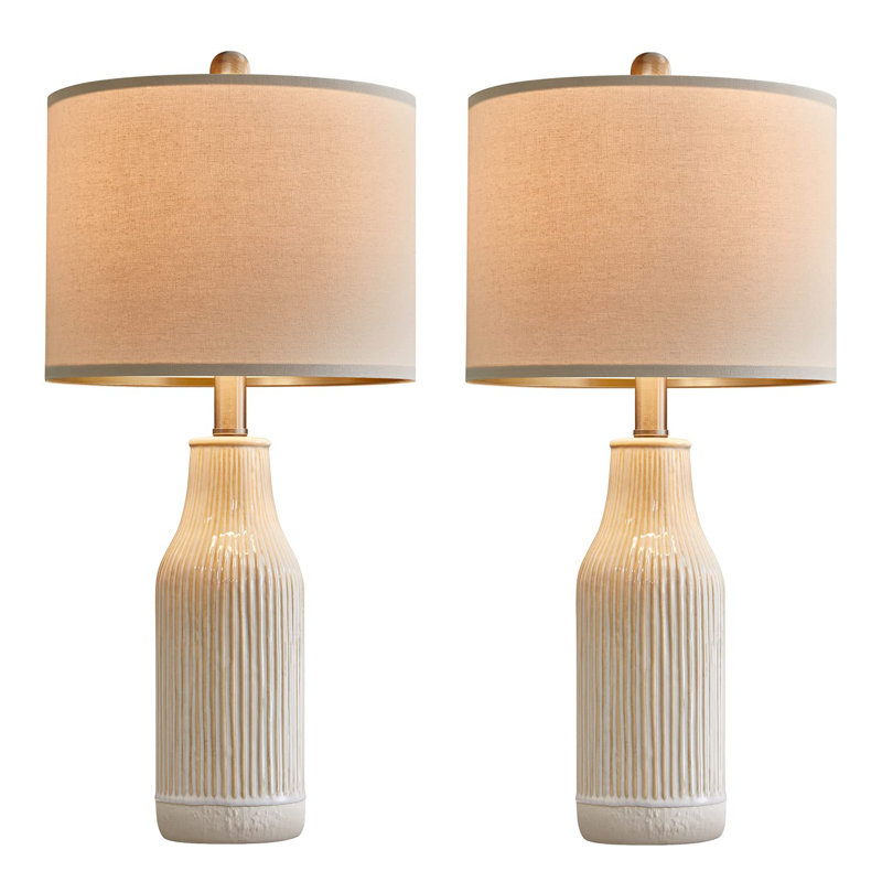 Lenu Ceramic Table Lamp, Beige