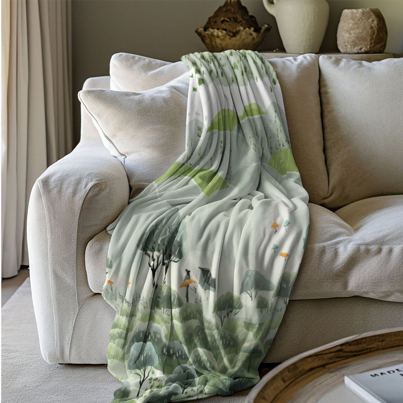 Couverture verte 1 pièce, L 60 po x l 50 po