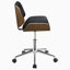 Chaise de bureau pivotante noire et noyer