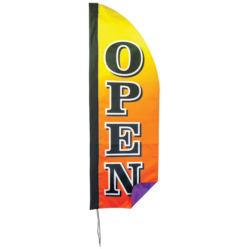 4' Heavy Duty Open Gradient Double Sided 48'' H x 16'' W Polyester Feather Banner