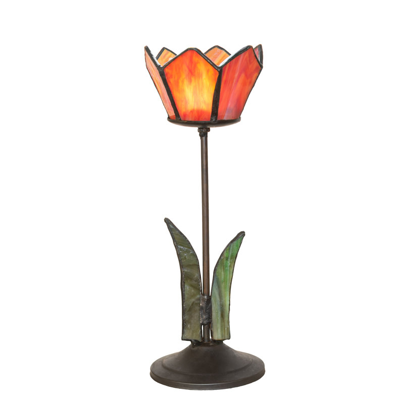 Tealight Candle Holder, 9" H x 3" W x 3" D, Orange/Red/Green