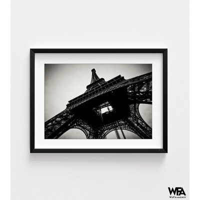 Reproduction d'art de la Tour Eiffel à Paris, photo noir et blanc encadrée, photographie murale Paris, art mural encadré, art mural surdimensionné, art mural grand