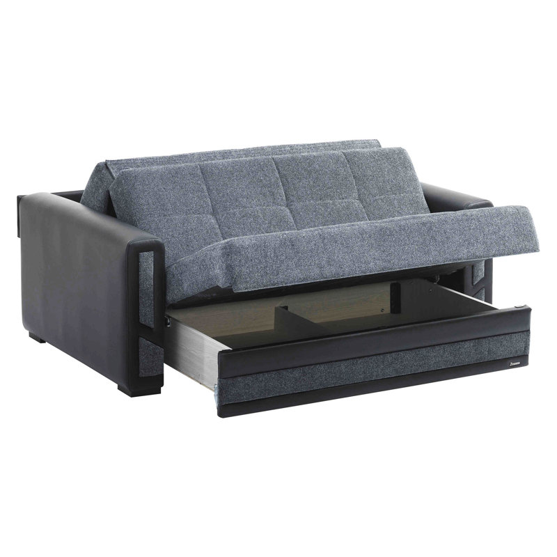 Chenille revêtue de gris avec espace de rangement supplémentaire. Convertible pour multi. Convient aux petits espaces. Qualité de la Turquie. Capacité de poids de 600 lb. Nettoyer les taches. Conception polyvalente. Pour