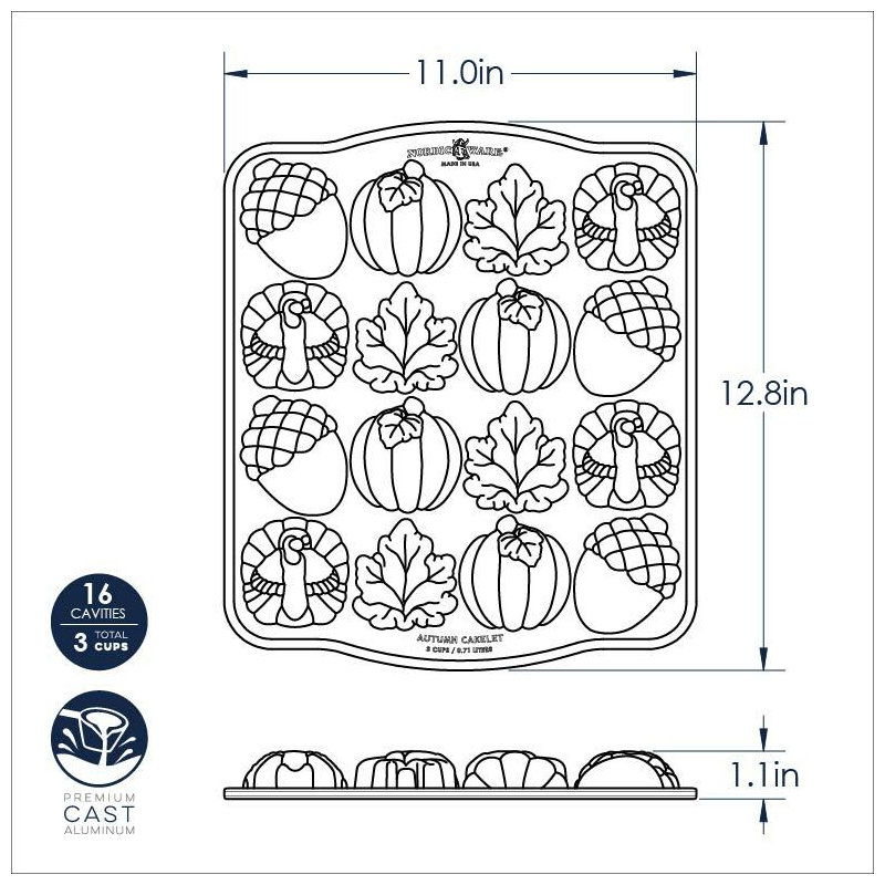Nordic Ware Autumn Non-Stick Cakelet Pan