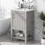 Meuble-lavabo de 20 po avec lavabo, porte à fermeture douce, support de rangement et tablette ouverte-116657546