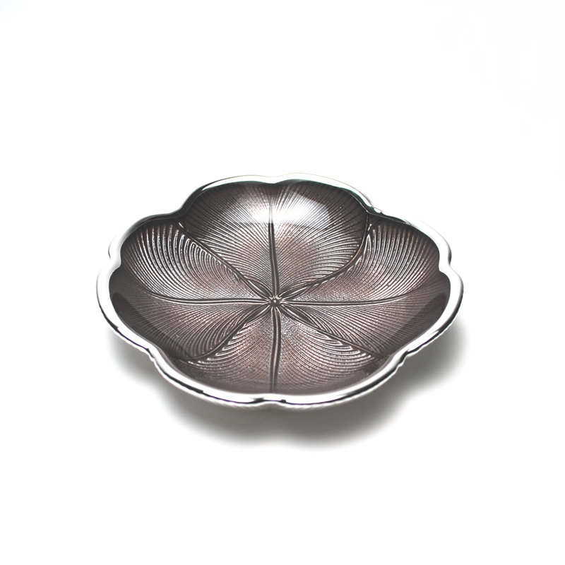 Quadrifoglio Glass Decorative Tray, Brown