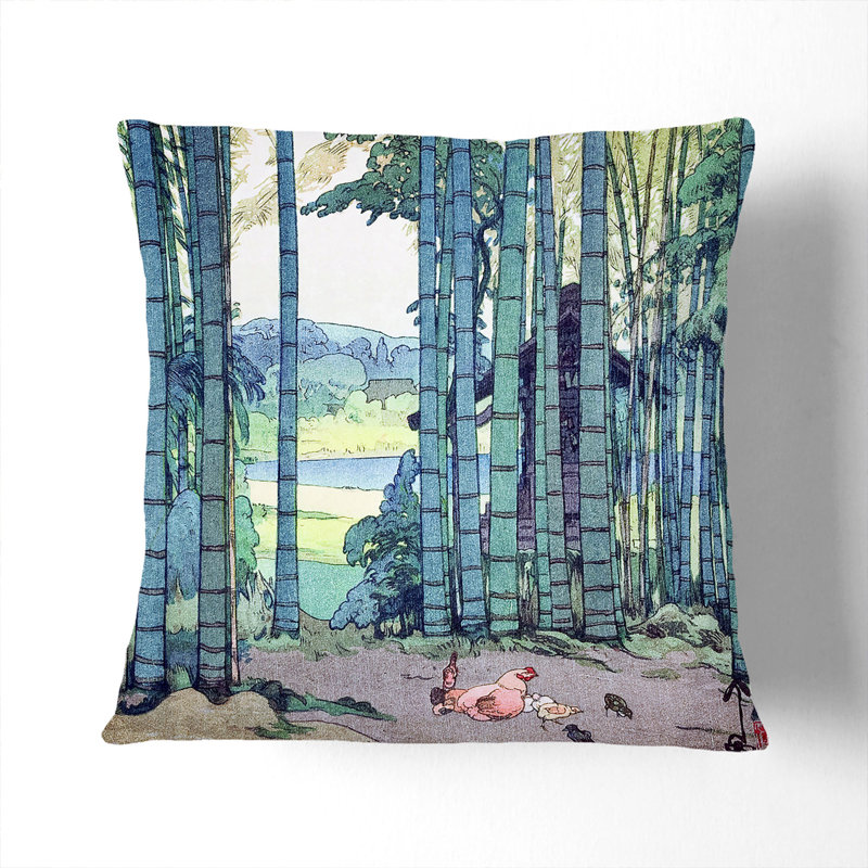 Bamboo Grove Square Throw Cushion, Stone, 55 x 55 cm