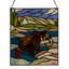 Panneau de vitrail en forme d'ours 14 "H