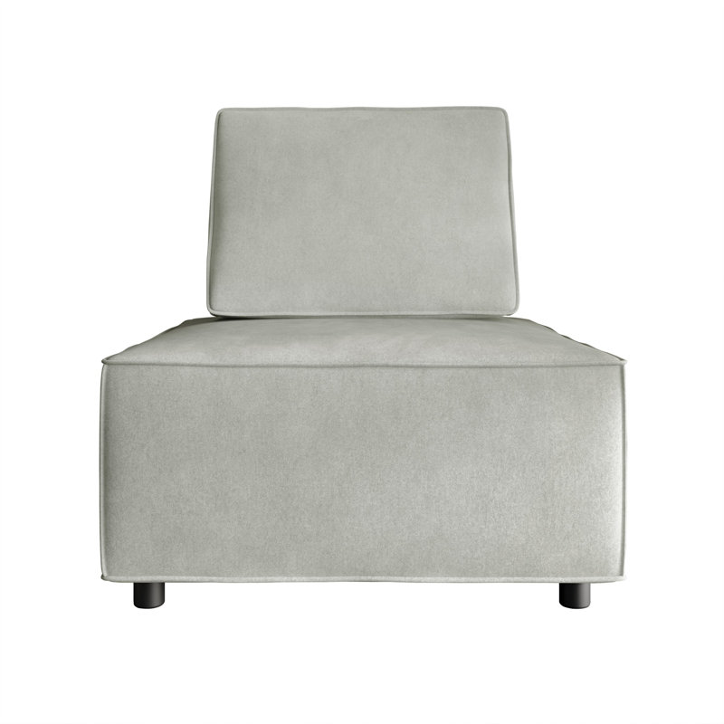Fauteuil d'appoint carré en velours Fandy, Gris