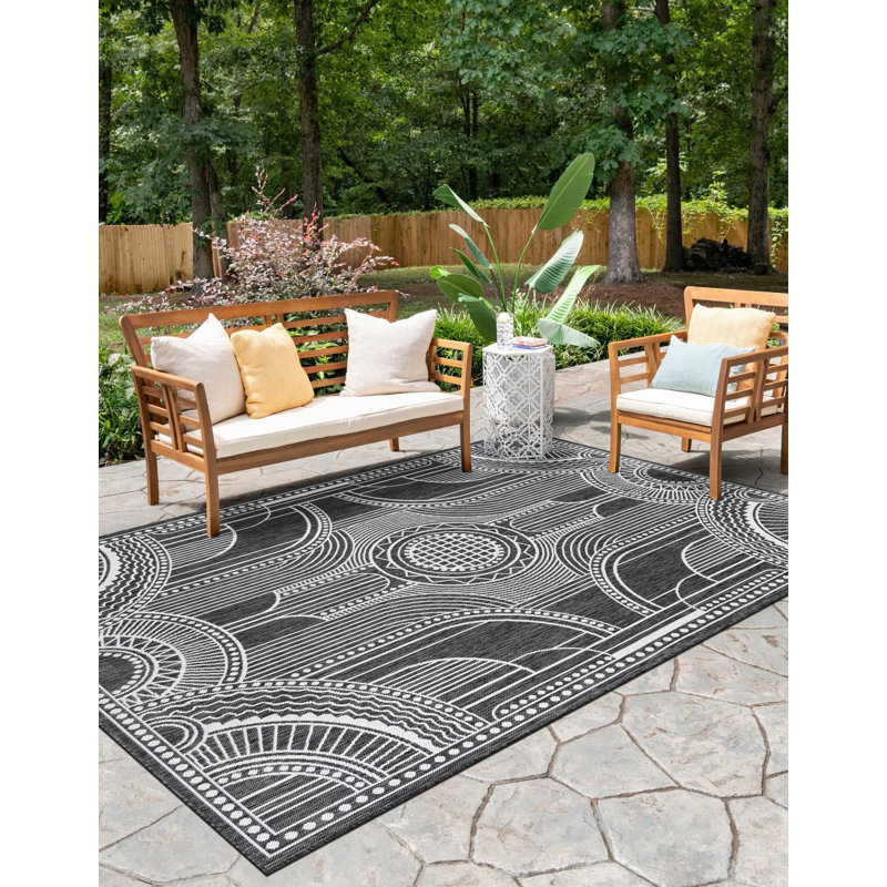 Tapis noir et blanc Aucun, Rectangle 2 pi x 3 pi 1 po