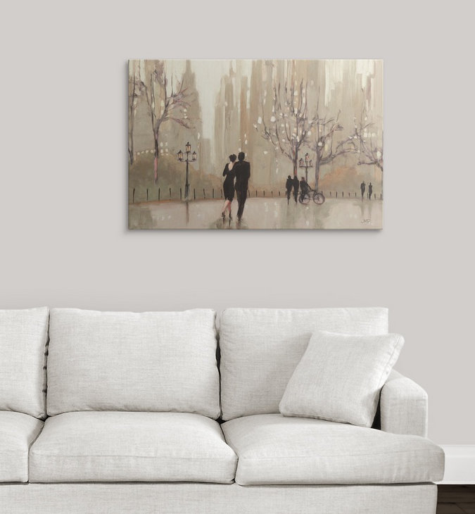 «Anjesa An Evening Out Neutral» par Julia Purinton - impression, H 24 po x l 36 po x p 1,5 po, Toile