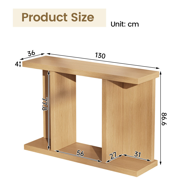 130 cm Entryway Console Table with Open Storage, Minimalist and Versatile