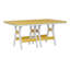 Berlin Gardens Harbor Regular Natural With White Base Rectangular Dining Table-1946252100-1946252096