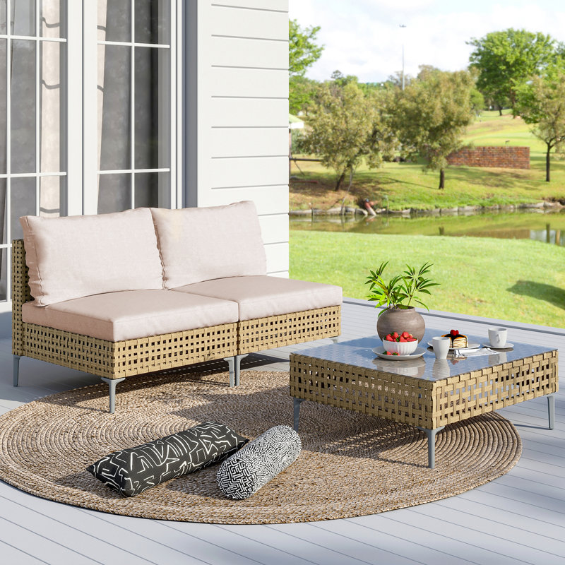 McBain 2- Person Seating Group with Cushions, Natural