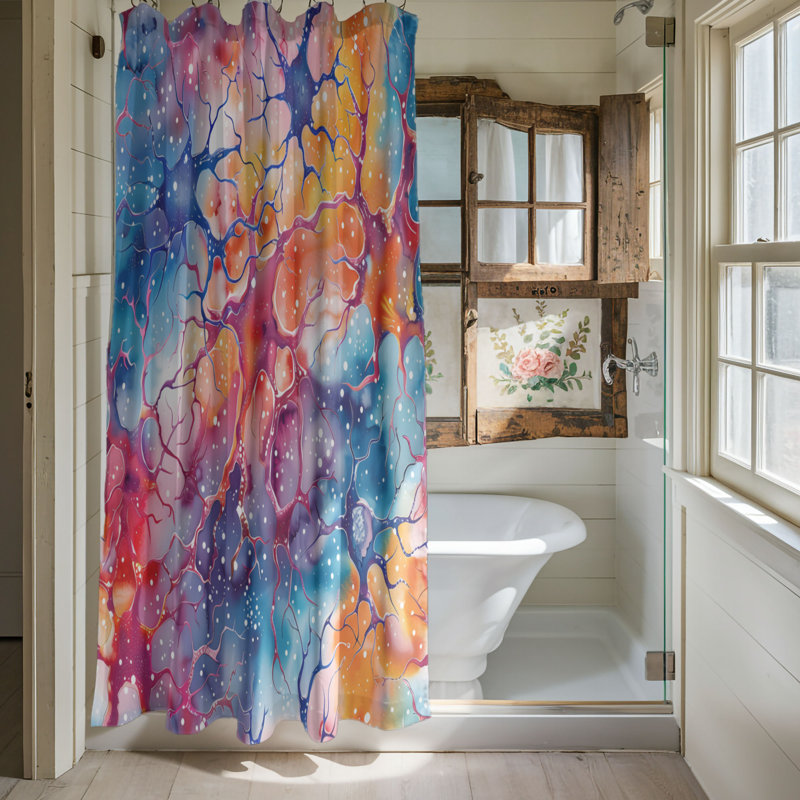 Artistic Neurons - Rideau de douche Premium, H 74 po x l 71 po
