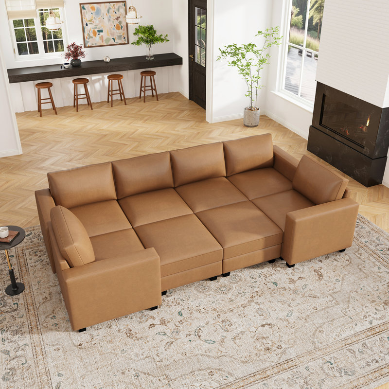Canapé-lit modulaire avec rangement Abramson, H 36,2 po x l 125,4 po x P 36,2 po