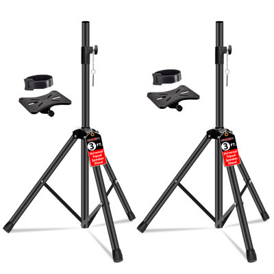 5 Core Speaker Stand Tripod Tall Adjustable 36 Inch DJ Pole Mount Studio Monitor Stands