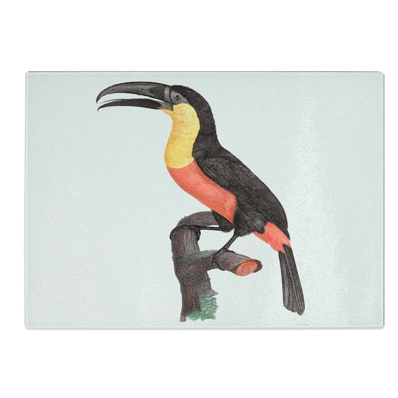 Tempered Glass Yellow-Breasted Toucan by Jacques Barraband Chopping Board, 28.5 cm W x 20 cm L