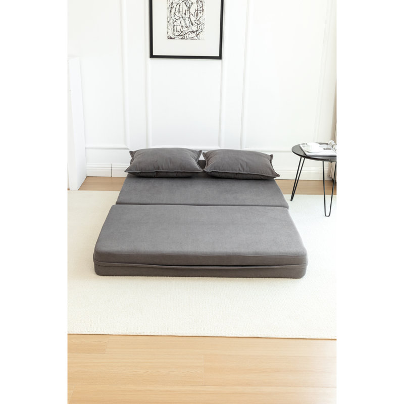 Lit pliant peu encombrant, léger, facile à repositionner, lit simple en velours côtelé gris en velours côtelé, assise mi-moelleuse, look moderne, chambres d'invités