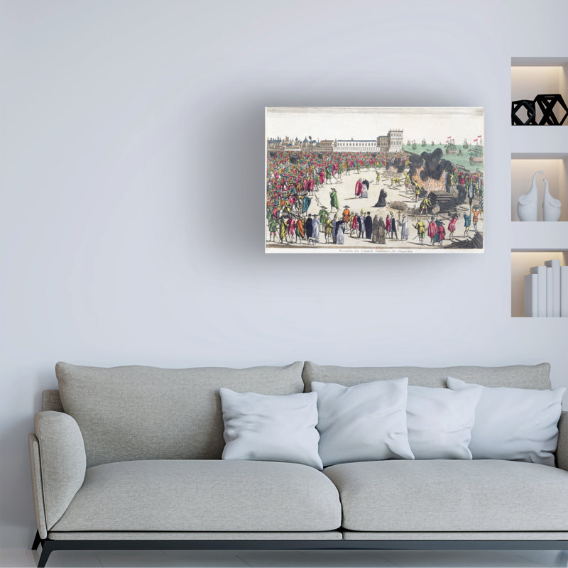«French School Auto Da Fe In Lisbon, Mid 18Th Century», art sur toile, H 30 po x l 47 po