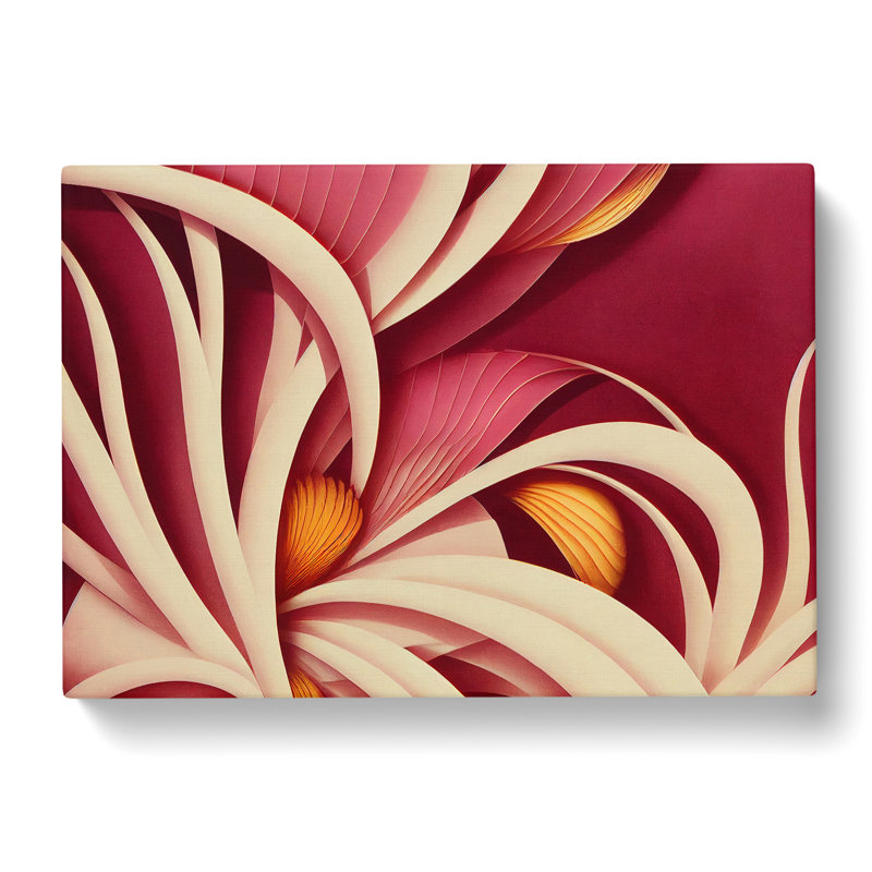 Fine Flowers Art Deco - Wrapped Canvas Print, 35cm H x 50cm W x 3cm D