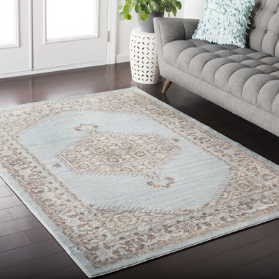 Tapis oriental bleu / brun