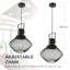Luminaires suspendus industriels Homcom, plafonnier suspendu en métal noir pour salon, chambre à coucher, cuisine, salle à manger avec chaîne de suspension réglable, noir