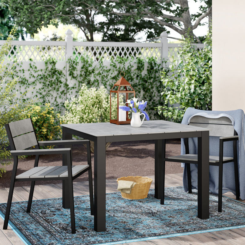 Maine 3 Piece Dining Set, Brown/Gray