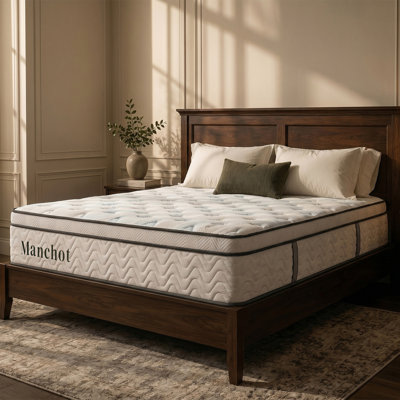 Manchot 14'' Hybrid Queen Mattress, Medium Firm, Reinforced Center Support