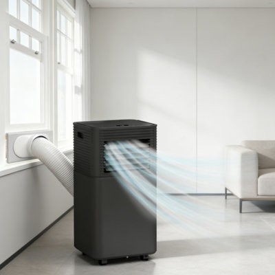 8000 BTU Portable Air Conditioner for Room Up to 344 Sq. Ft., Portable AC with Fan, Ventilation, Sleep Mode, Remote Control, 24H Timer
