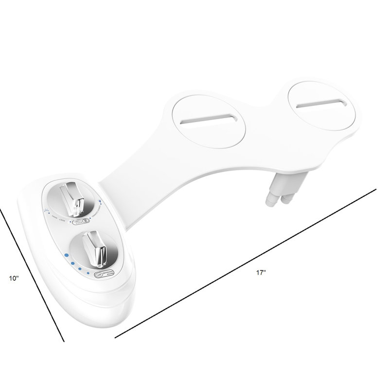 Bidet de toilette blanc avec douchette à double jet pour le lavage féminin et arrière, deux grandes poignées de gestion de la fonction de l'eau, le garde le garde hygiénique, pratique pour installer la commande avant, propre,