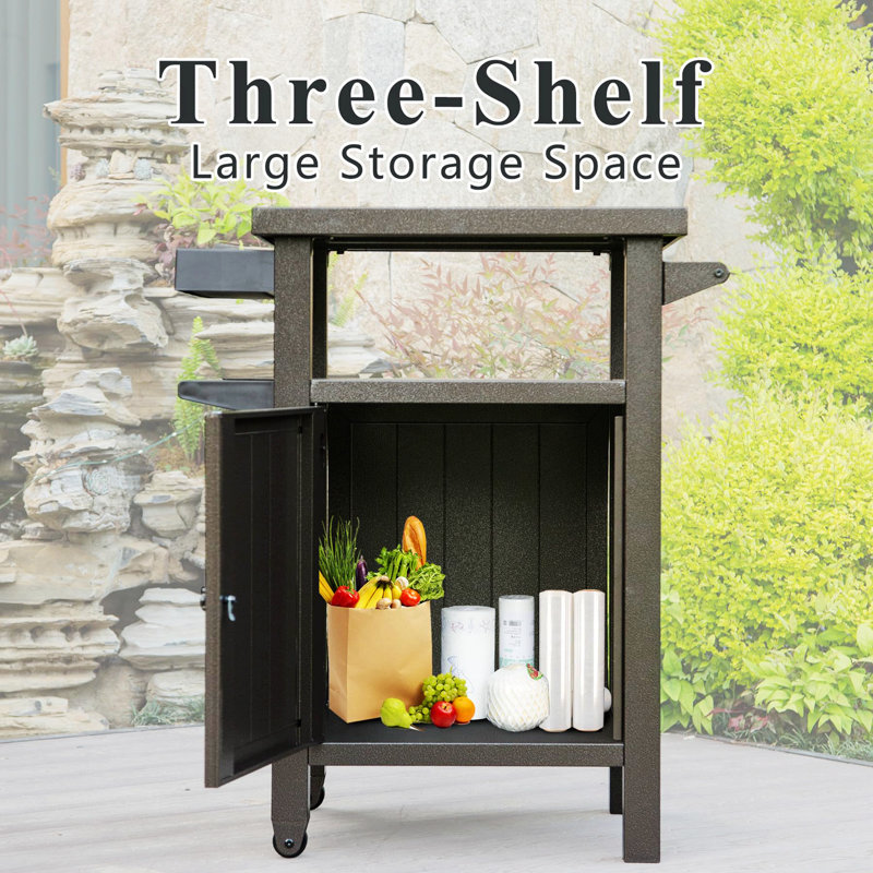 Lessly Wood Kitchen Cart, Brown