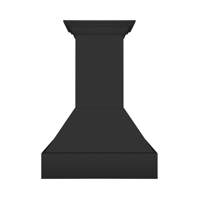 ZLINE 36 in. Wooden Wall Mount Range Hood in Rustic Bright White Finish, Black