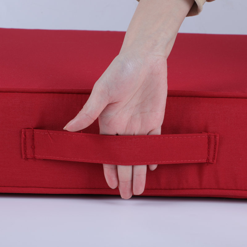 Burrell Outdoor Deep Seat Cushions with Handles, Removable Covers, Red