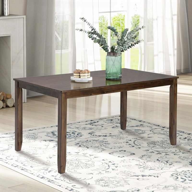Table de salle à manger rectangulaire en bois pour 4 personnes - Noyer