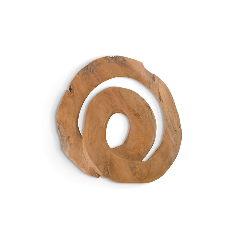 Natural Teak Wood Swirl Wall Décor