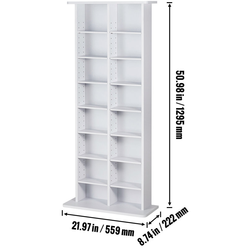 50.98 " H Media Shelves, White