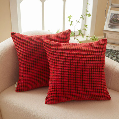 (Housses avec inserts) Ensemble de 2 coussins réversibles en velours côtelé de taille 12 po x 20 po rectangulaire ou 18 po x 18 po carré 