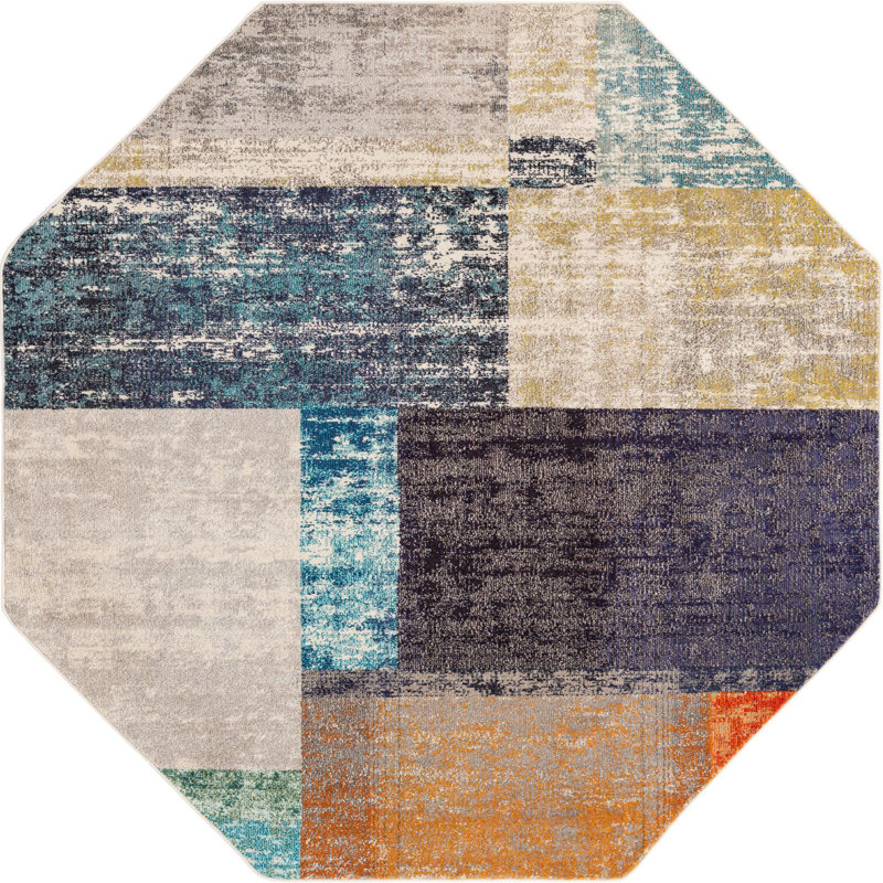 Washable Indoor Rug, Octagon 7'10" x 7'10"