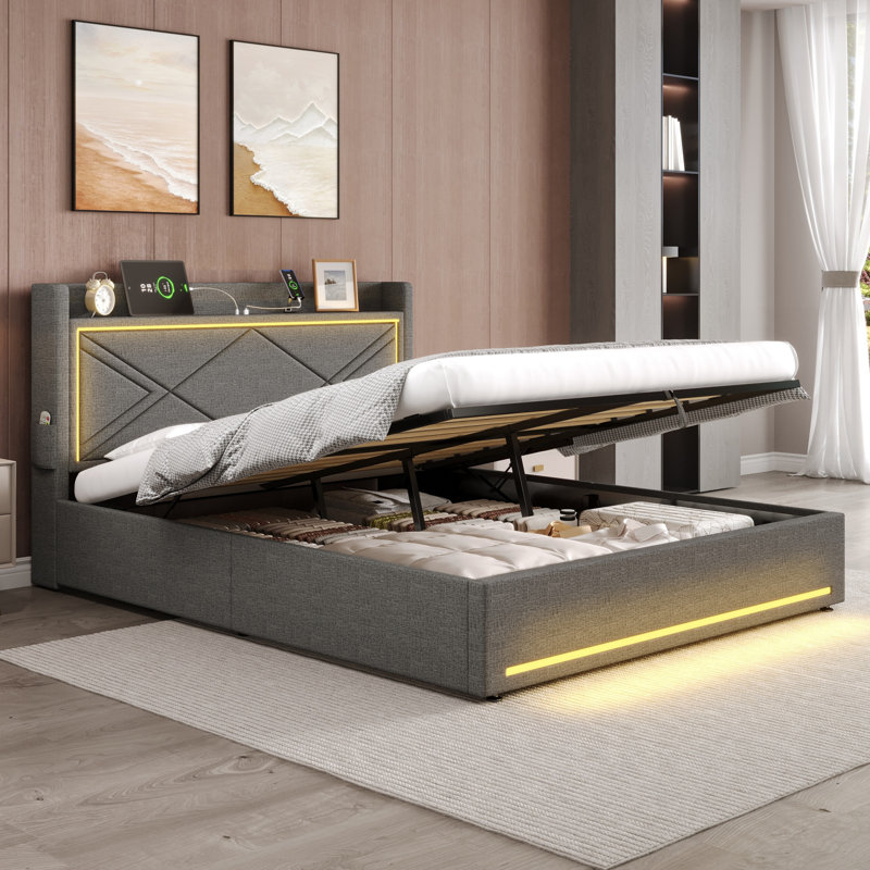 Lift Up Storage Bed Frame, Double (4'6)