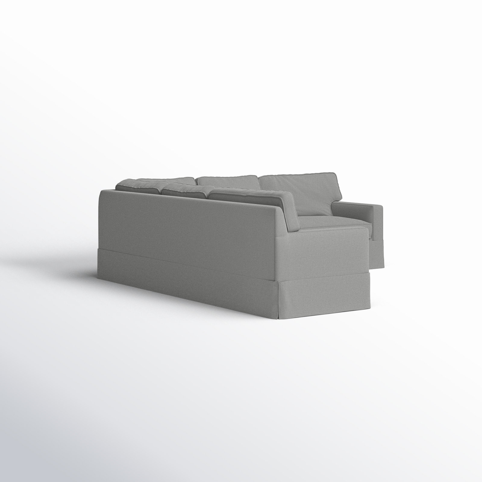 Taylor 5-Person L-Shaped Striped Sectional , Bayou Light Gray Canvas
