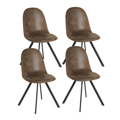 Montmorenci 47 cm H Suede Side Chair in Brown