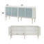 Armoire console Ansaldo blanc perle et argent scintillant