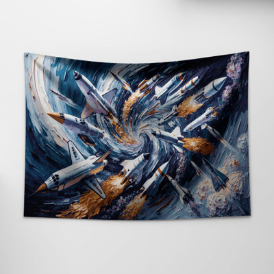 Transporation Space shuttles and rockets Wall Tapestry
